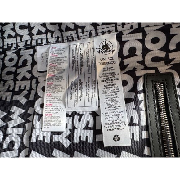 Disney Store Mickey Mouse Greyscale Tote Bag Shoulder Bag Summer Faux Suede - Picture 2 of 11